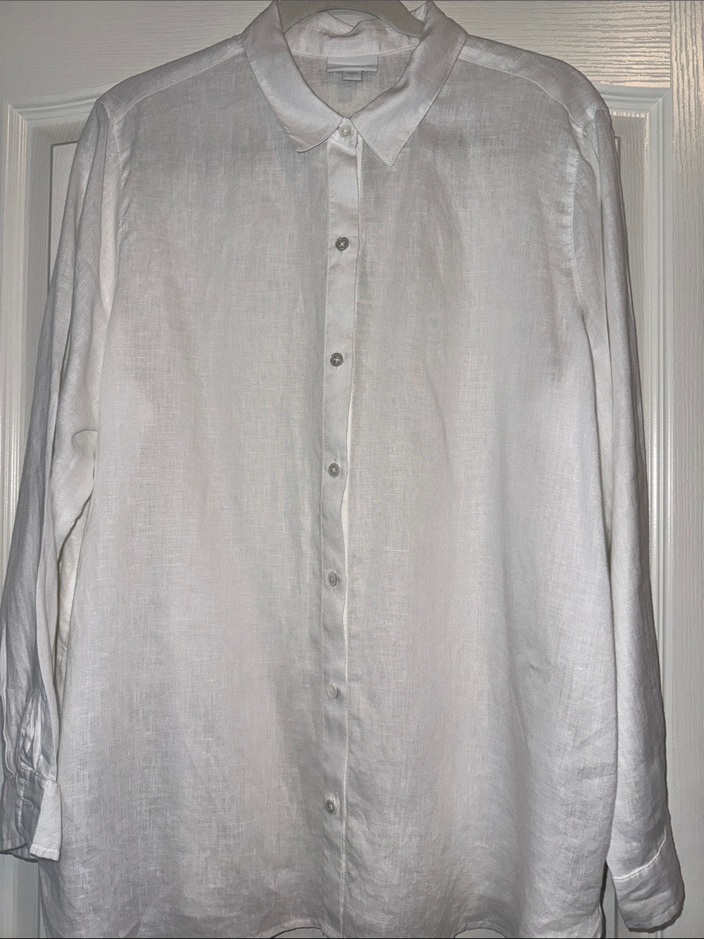J. Jill Women’s White Linen Button-Front Top